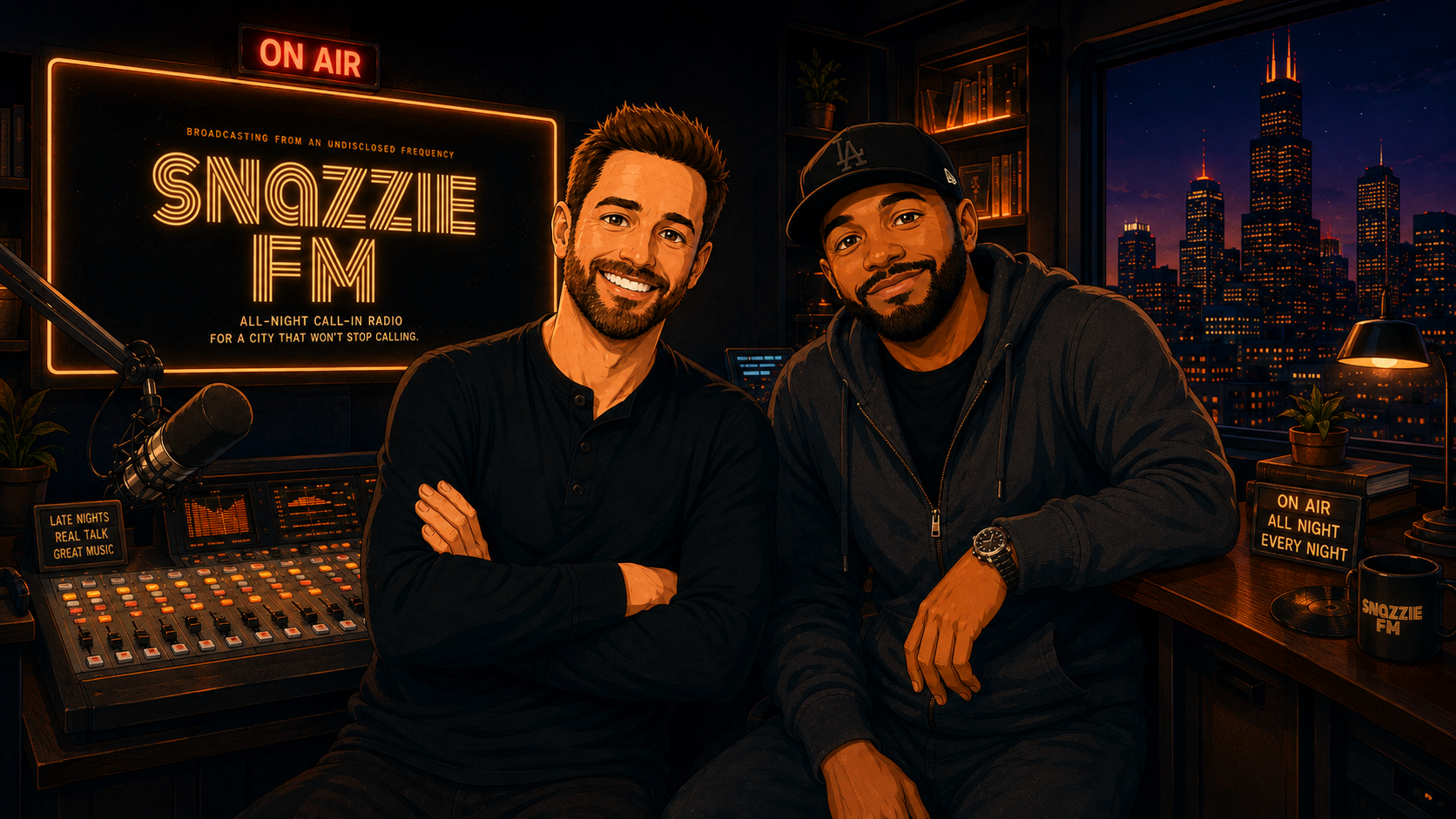 The Snazzie FM hosts live in studio